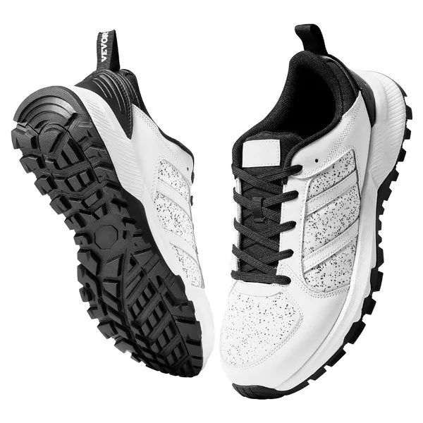 Cross Training Shoes, M Width Sneakers US Size 10, Wide Toe Box Shoes with Arch Support & Adjustable Lace-up, Training Shoes for Running, Gymnastics, Dog Walking, and Weightlifting (White)