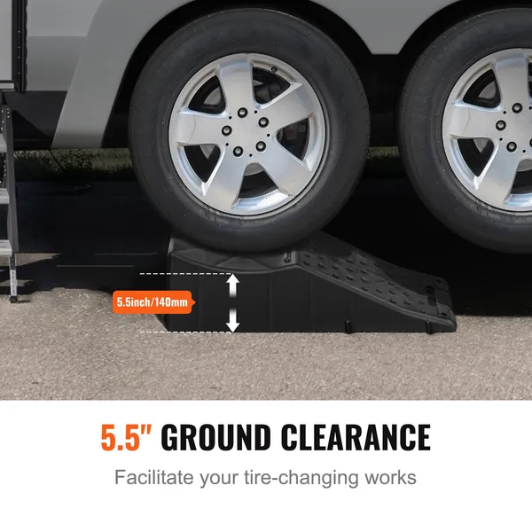 Vehicle Ramp, Single Unit Auto Service Ramp, 20000 lbs/9 ton Load Limit, 5.5" Elevation Auto Ramp, Robust Tire Ramp for Routine Car Care and Vehicle Upkeep - Image 6