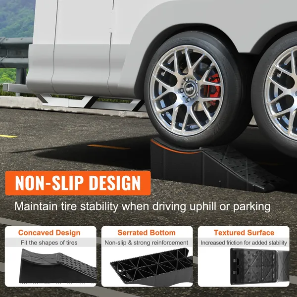 Vehicle Ramp, Single Unit Auto Service Ramp, 20000 lbs/9 ton Load Limit, 5.5" Elevation Auto Ramp, Robust Tire Ramp for Routine Car Care and Vehicle Upkeep - Image 2