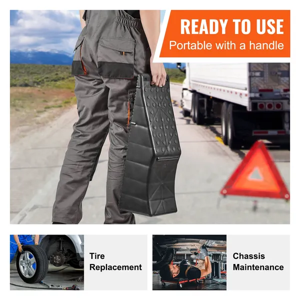 Vehicle Ramp, Single Unit Auto Service Ramp, 20000 lbs/9 ton Load Limit, 5.5" Elevation Auto Ramp, Robust Tire Ramp for Routine Car Care and Vehicle Upkeep - Image 4